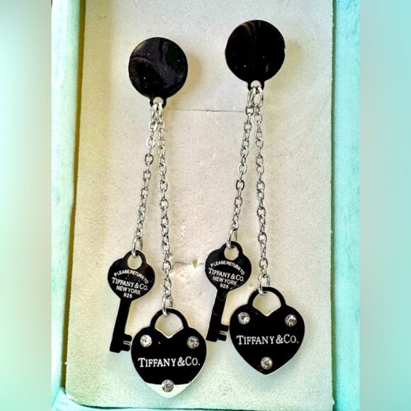 Heart Dangle Earrings - Picture 1 of 5
